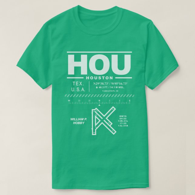 William P. Hobby Airport HOU T-Shirt (Design framsida)