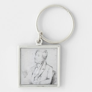 William Parsons, 3rd Earl av Rosse Fyrkantig Silverfärgad Nyckelring