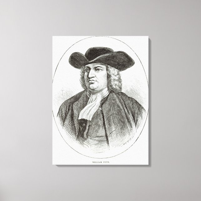 William Penn graverad av Josiah Wood Whymper Canvastryck (Framsida)