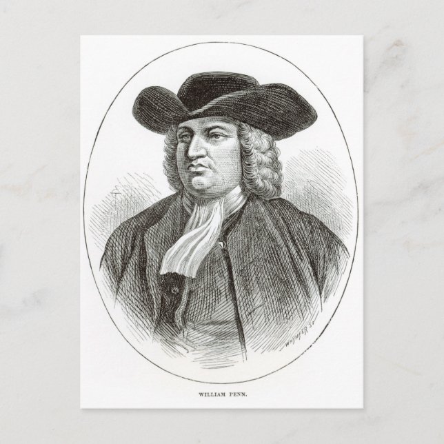 William Penn graverad av Josiah Wood Whymper Vykort (Framsida)