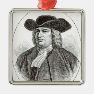 William Penn som inristas av Josiah trä Whymper Julgransprydnad Metall