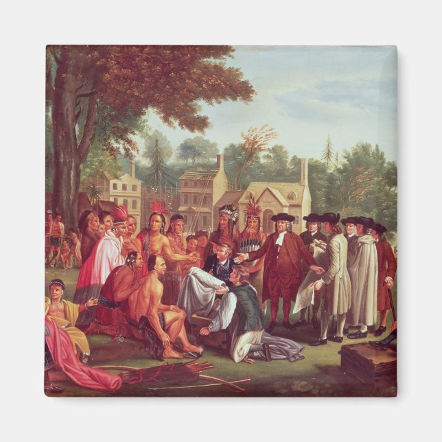 William Penns fördrag med indierna 1683 Magnet (Framsidan)