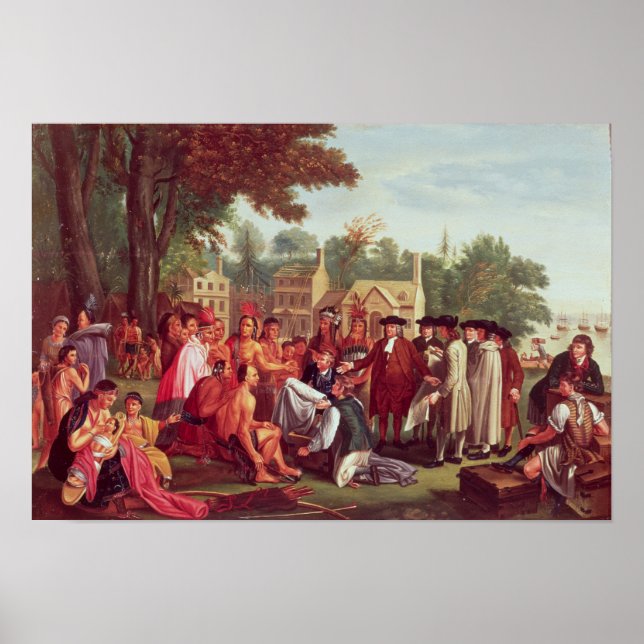William Penns fördrag med indierna 1683 Poster (Framsidan)
