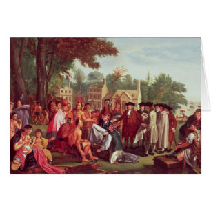 William Penns fördrag med indierna i 1683 Hälsningskort