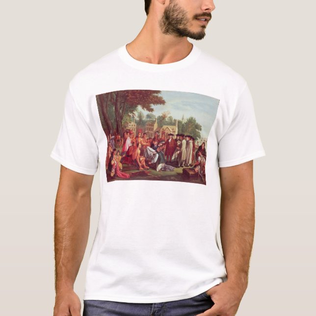 William Penns fördrag med indierna i 1683 T Shirt (Framsida)