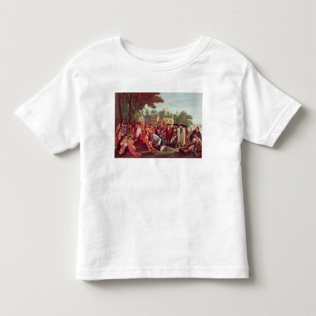 William Penns fördrag med indierna i 1683 T Shirt (Framsida)