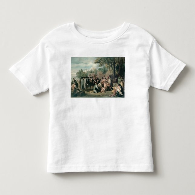 William Penns fördrag med indierna in Tee Shirt (Framsida)
