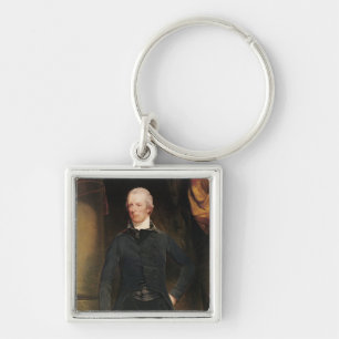 William Pitt det mer ung Fyrkantig Silverfärgad Nyckelring