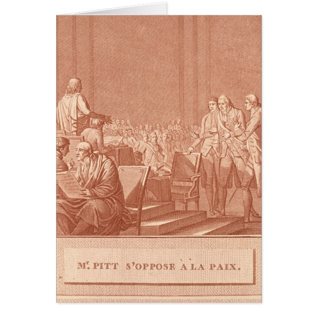 William Pitt fläderen som motsätter freden Hälsningskort (Framsidan)