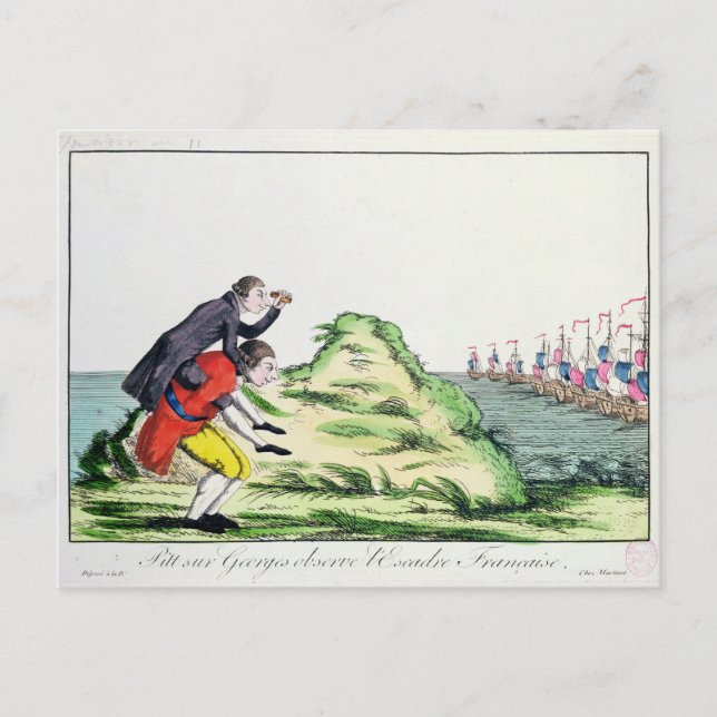 William Pitt Observerar Fransken Squadron Vykort (Framsida)