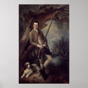 William Poyntz of Midgham och hans Hund Amber Poster