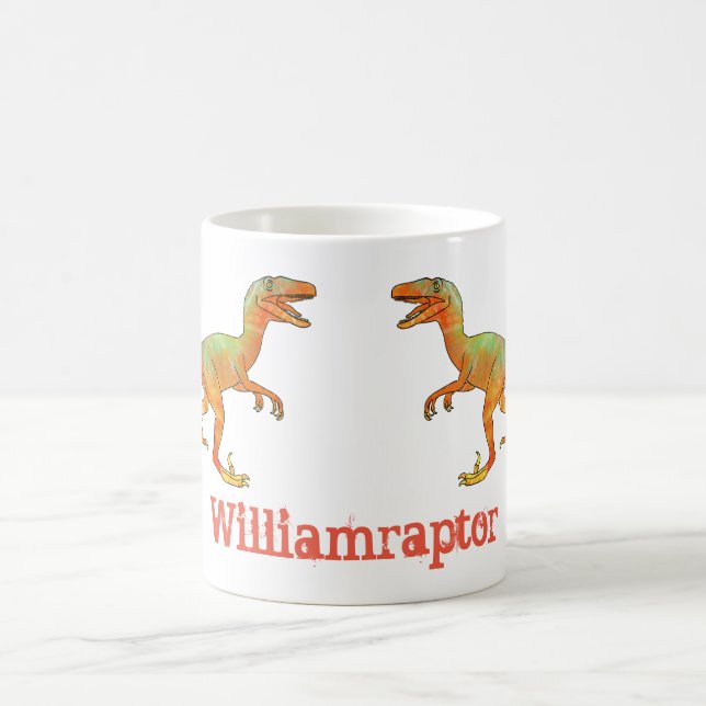 William raptor Rolig Velociraptor Dinosaur Konst Kaffemugg (Center)