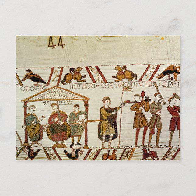 William, Robert de Mortain och Bishop Odo Vykort (Framsida)