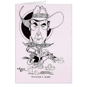 William S. Hart karikatyr Hälsningskort