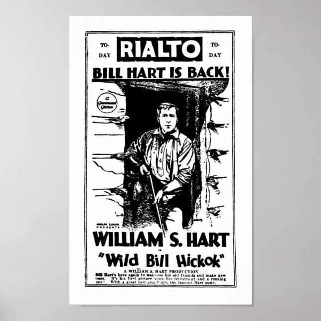 William S. Hart tyst western filmstjärna Poster (Framsidan)