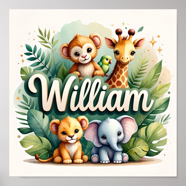 William Safari Nursery Wall Art Poster (Framsidan)