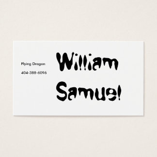 William Samuel, Flies Dragon Visitkort