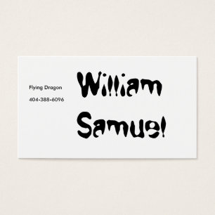 William Samuel som flyger draken Visitkort