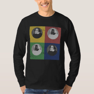 William Shakespeare Ansiktsmask Porträtt Rutor T Shirt