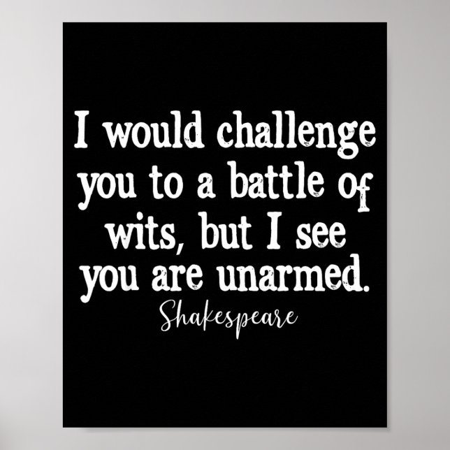 William Shakespeare Battle Of Wits English Literat Poster (Framsidan)