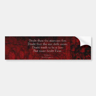 William Shakespeare Berömd Kärlek Quote Bildekal