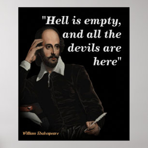 William Shakespeare-citat på helvetet och Djävulen Poster