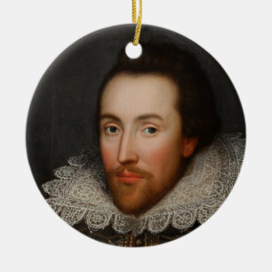 William Shakespeare Cobbe porträtt circa 1610 Julgransprydnad Keramik