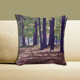 William Shakespeare Colorful Serene Forest Kudde