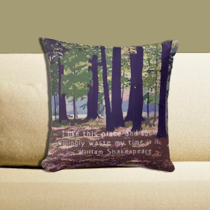 William Shakespeare Colorful Serene Forest Kudde