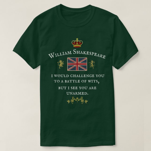 WILLIAM SHAKESPEARE , ENGLISH SCHOOL TEACHER, BRIT T SHIRT (Design framsida)