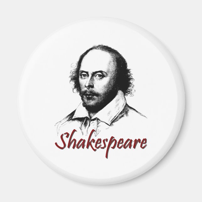 William Shakespeare Etching Magnet (Framsidan)