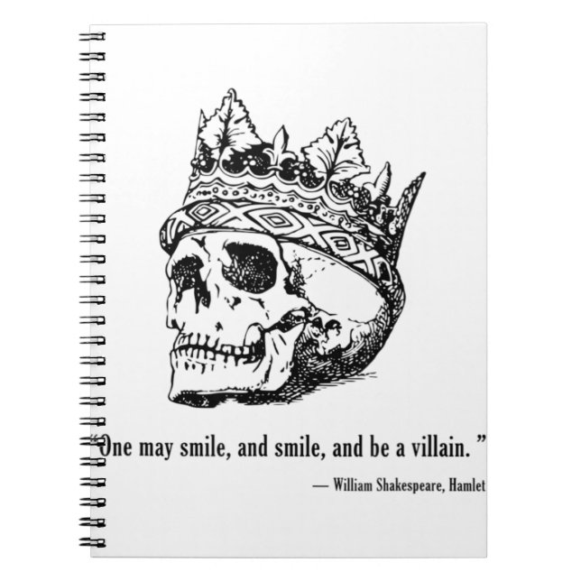 William Shakespeare Hamlet English Drama Villain T Anteckningsbok (Framsidan)