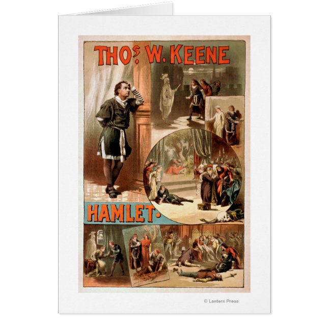 William Shakespeare "Hamlet" Theater Poster Hälsningskort (Framsidan)