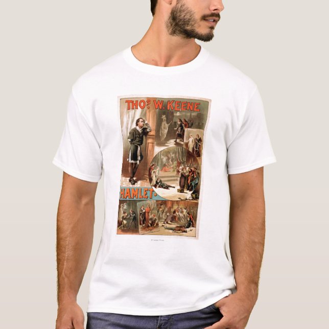 William Shakespeare "Hamlet" Theatreaffisch Tee Shirt (Framsida)