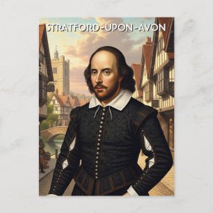William Shakespeare i Stratford-upon-Avon England Vykort
