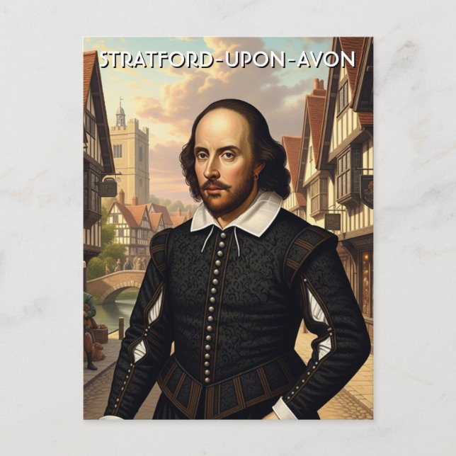 William Shakespeare i Stratford-upon-Avon England Vykort (Framsida)