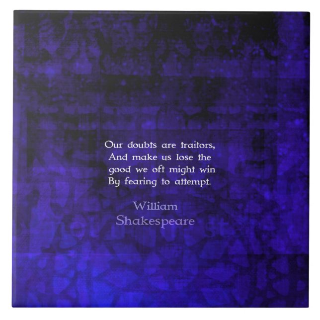 William Shakespeare Inspirational Courage Quote Kakelplatta (Framsidan)