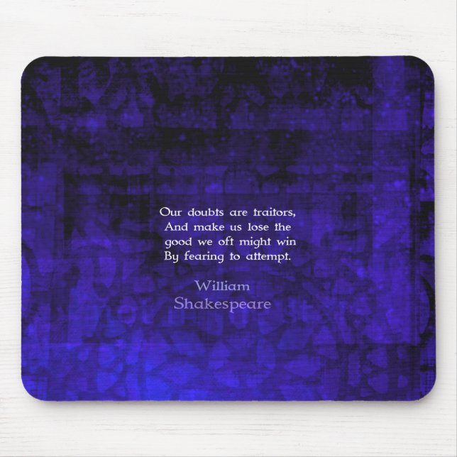 William Shakespeare Inspirational Courage Quote Musmatta (Framsidan)