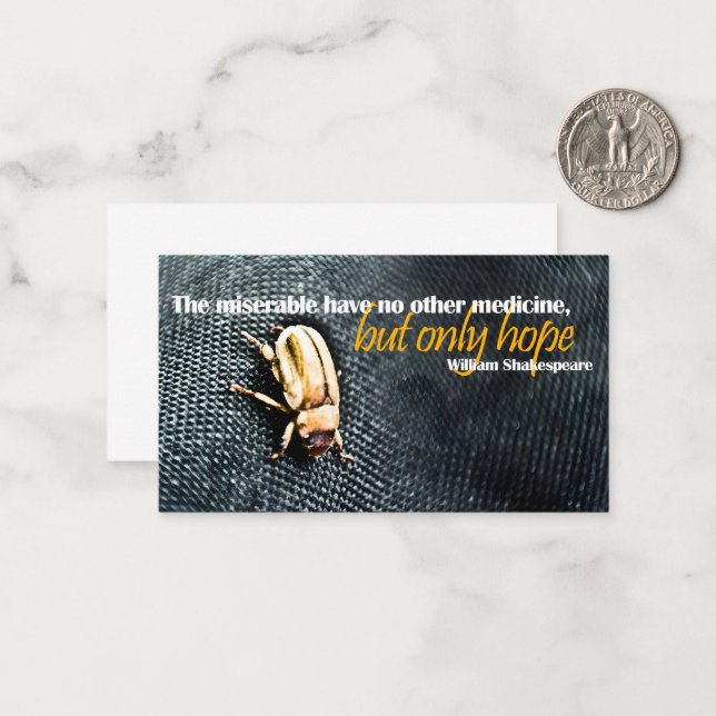 William Shakespeare Inspirational Quote "Hope" Anteckningskort (Fram/Back In Situ)