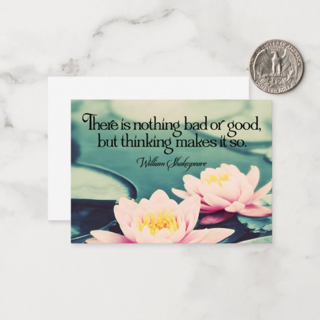 William Shakespeare Inspirational Quote "Thinking" Anteckningskort (Fram/Back In Situ)