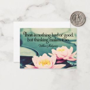 William Shakespeare Inspirational Quote "Thinking" Anteckningskort