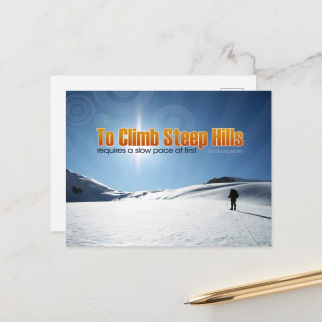 William Shakespeare Inspirational Quote "To klättb Vykort (Fram/Back In Situ)