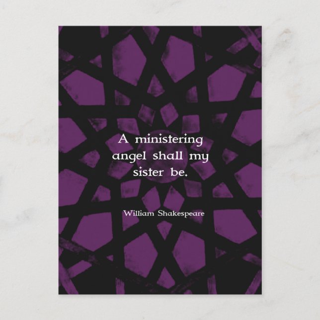 William Shakespeare Inspirational Sister Quote Vykort (Framsida)
