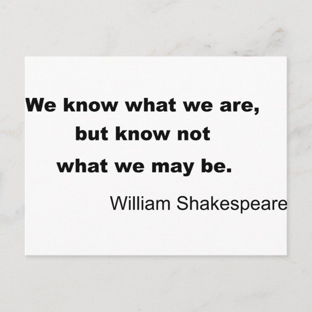 William Shakespeare Inspiring Quote Vykort (Framsida)