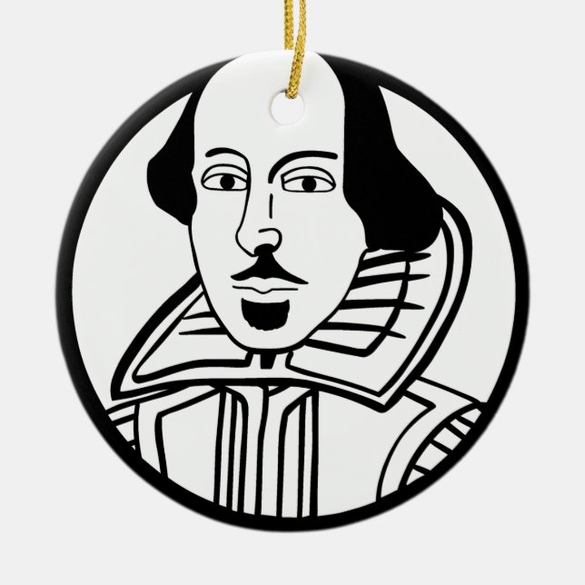 William Shakespeare Julgransprydnad Keramik (Framsidan)