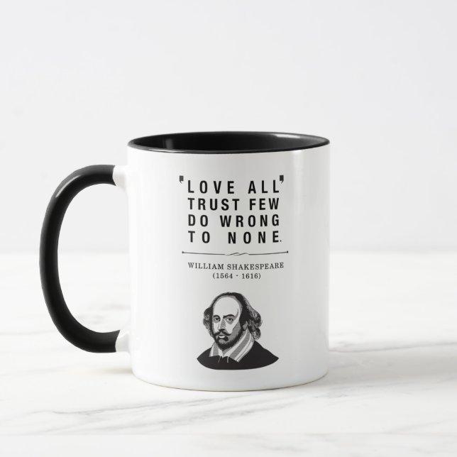William Shakespeare Kärlek All Quote Mugg (Vänster)