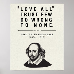 William Shakespeare Kärlek All Quote Poster