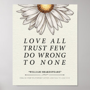 William Shakespeare Kärlek All Quote Poster