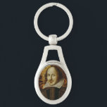 William Shakespeare Keychain Ovalt Silverfärgad Nyckelring<br><div class="desc">William Shakespeare porträtt,  känd som Flower Portait,  är en unik och attraktiv nyckelring för alla Shakespeare aficionado.</div>