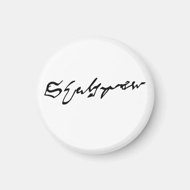 William Shakespeare namnteckning Magnet (Framsidan)